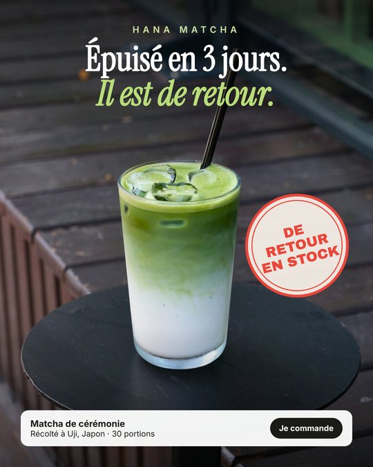 Pub Hana Matcha : épuisé en 3 jours, il est de retour